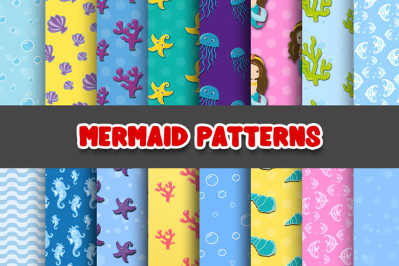 Download Mermaid Digital Papers Patterns - Mermaid digital papers Collection
