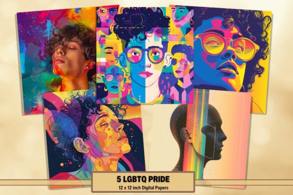 Download LGBTQIA+ Pride Rainbow Digital Papers 9 - Rainbow digital papers Collection