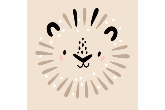Download Cute Lion Portrait. Safari Animal Print - Safari animal print Collection