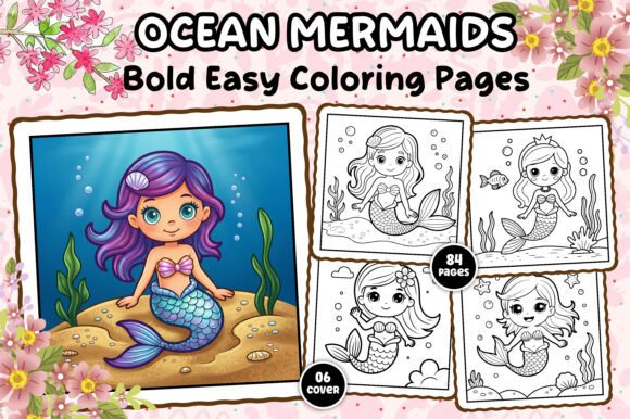 Download Sweet Ocean Mermaids Coloring Book - Premium Resources