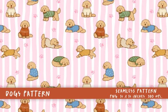 Download Cute Doodle Dog Lover Striped Background - Striped background Collection