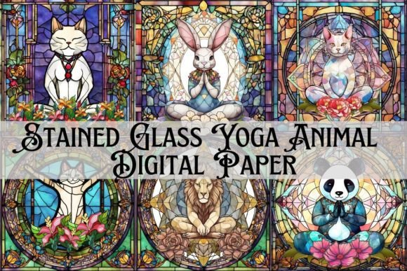 Download Stained Glass Yoga Animal Background - Animal background Collection