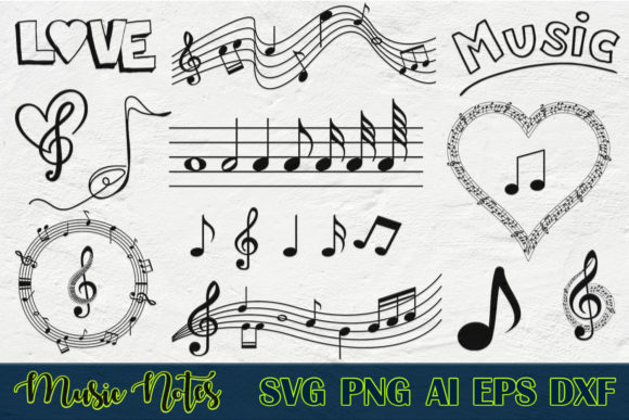 Download Music Notes Silhouette Bundles, Note SVG - Music notes Collection
