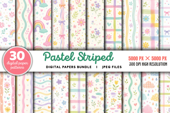 Download Pastel Striped Background Bundle - Striped background Collection