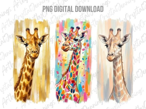 Download Giraffe Vertical Brushstroke Art PNG - Vertical Collection