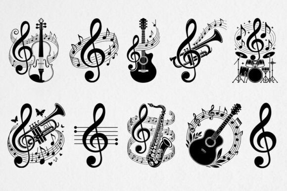 Download Music Notes SVG Bundle - Music notes Collection