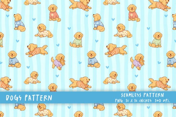 Download Cute Golden Dog Lover Striped Background - Striped background Collection