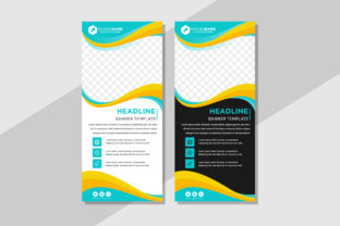 Download Blue Yellow Wave Vertical Banner Black - Vertical Collection