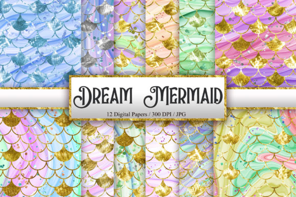 Download Dream Mermaid Digital Papers - Mermaid digital papers Collection
