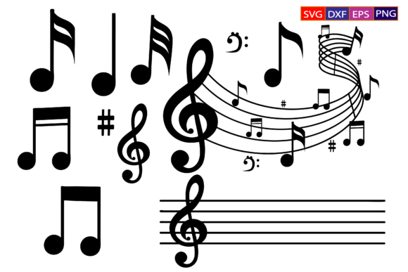 Download Music Notes SVG,music Keys Bundle - Music notes Collection